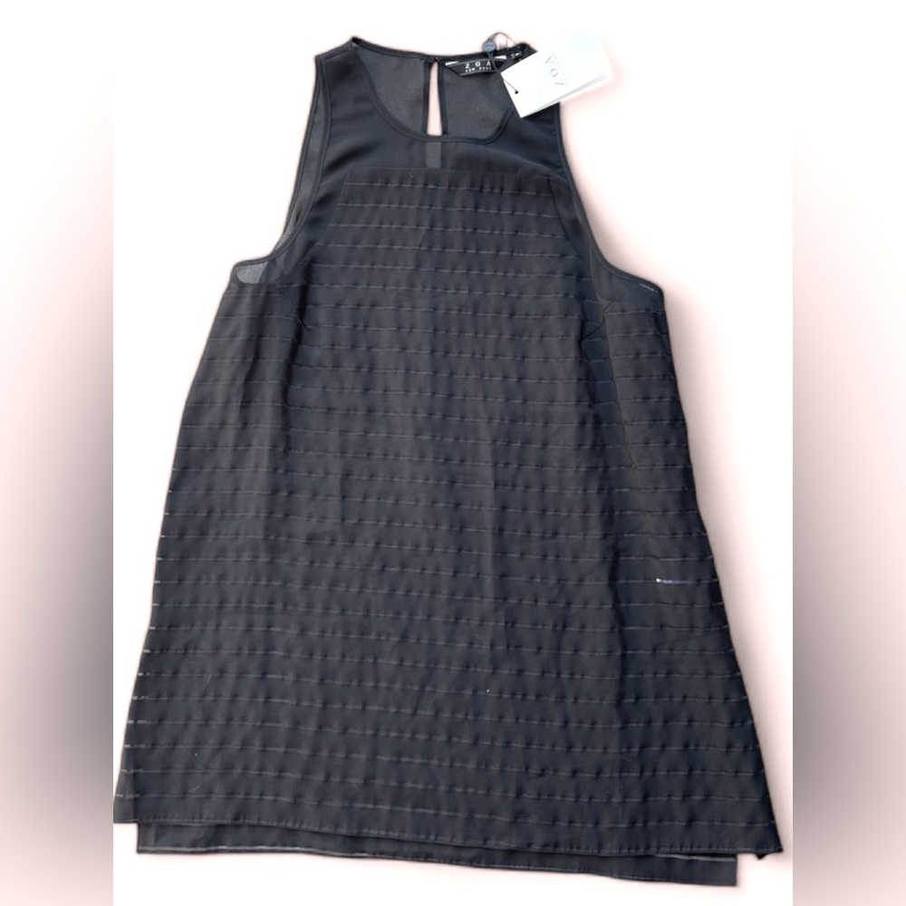 NWT ZOA New York Size Medium Black Sheer Top